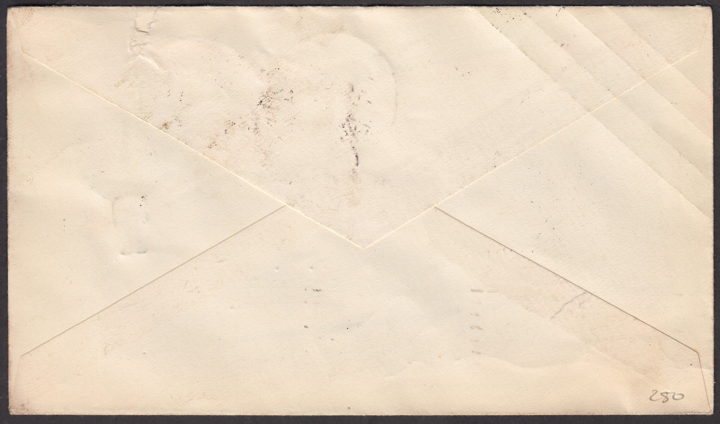 1926 - 1st air postal service Turin - Trieste 1/4/26 with Franciscan c. 60 carmine + P.Aerea c. 60 gray (195 + A3)