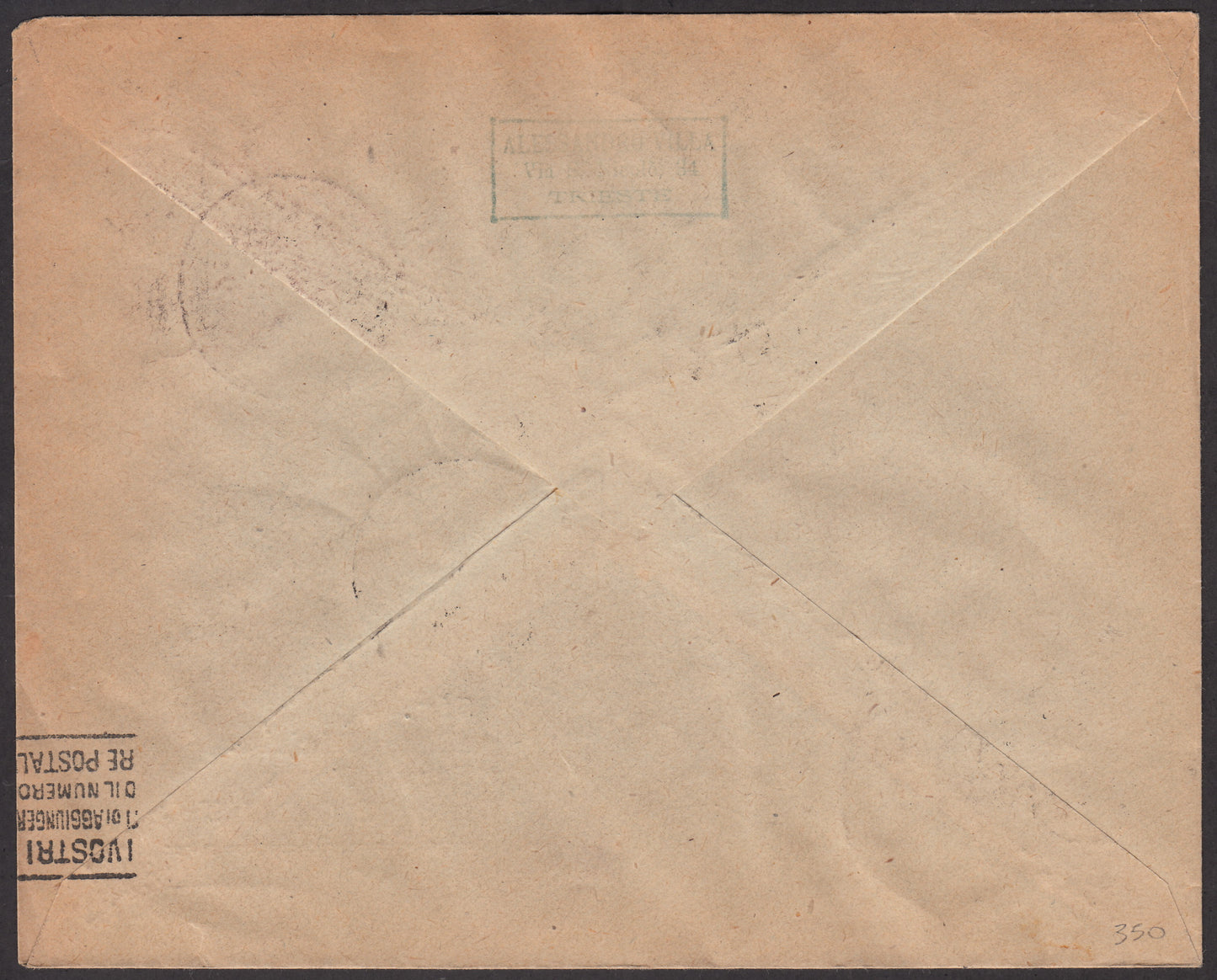 PA56 -1926 - 1° Servizio Postale Aereo Trieste - Torino, tappa Trieste - Torino 1/4/1926 - (55) (Fermo Posta)