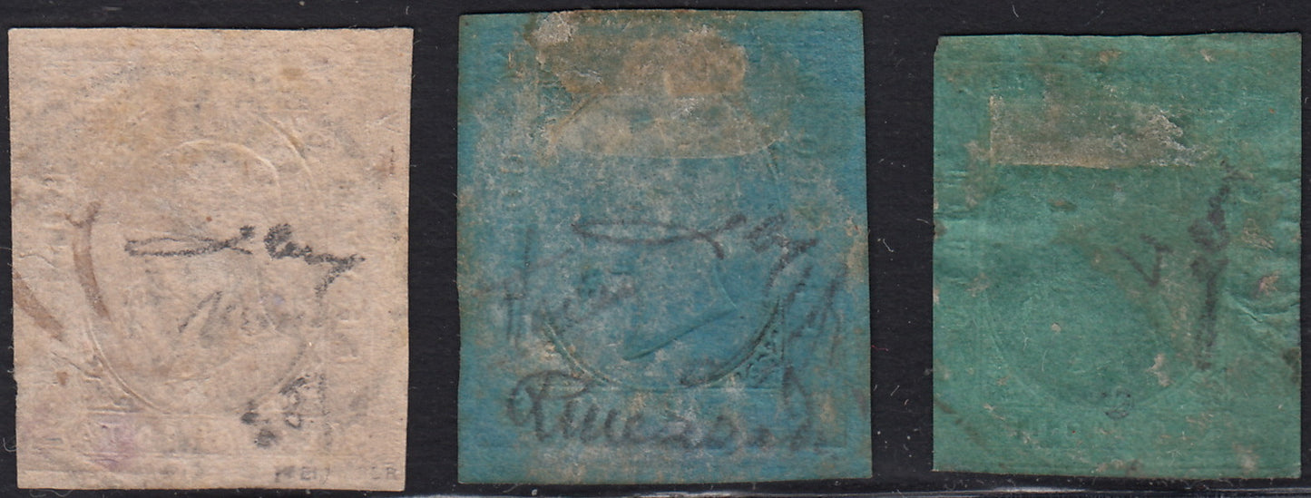 BA25_364 - 1853 - II emissione serie completa di tre valori usata (4/6)