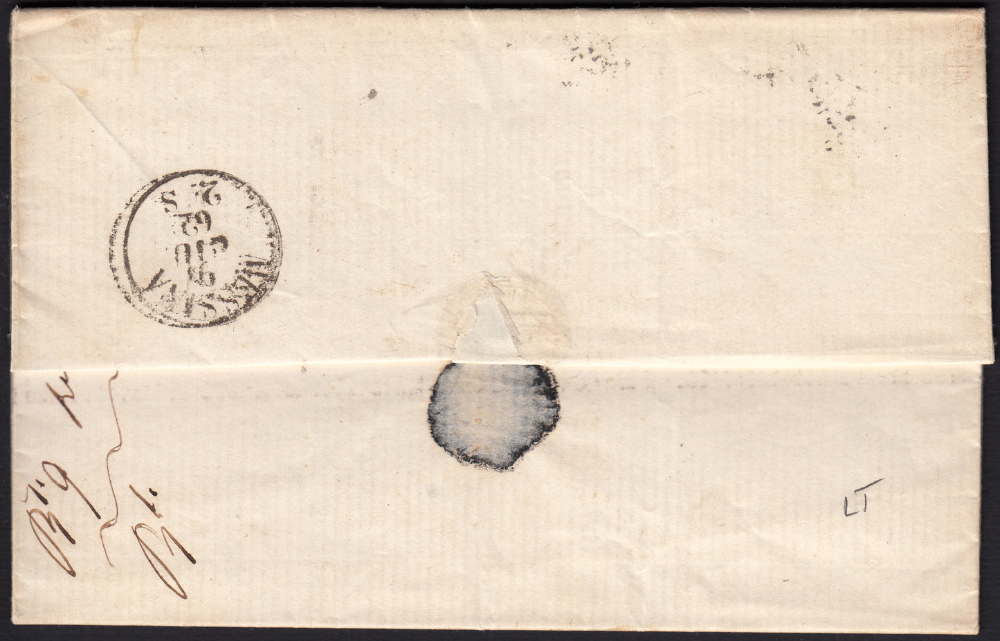 1861 - 1 black grain, copy with triple effigy, new with original rubber (19 AD). Cardillo certificate.