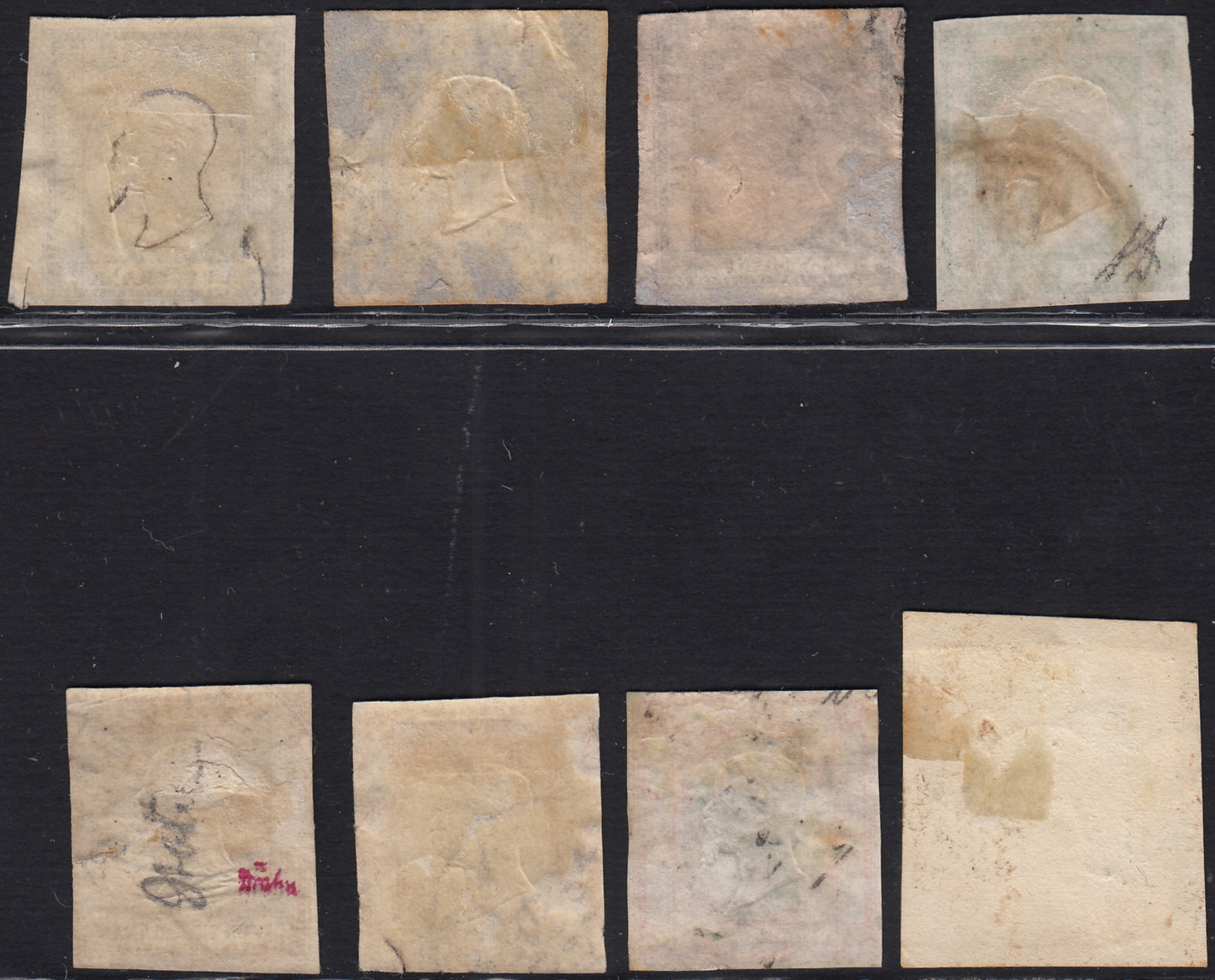 1860 - 1/2 dark blue tornese called "Croce di Savoia" used in the IL PAESE newspaper of 1/1/1861 (16b)