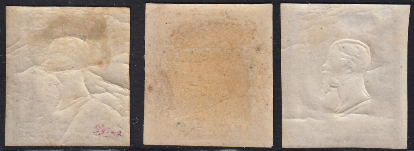 1860 - 1/2 dark blue tornese called "Croce di Savoia" used in the IL PAESE newspaper of 1/1/1861 (16b)