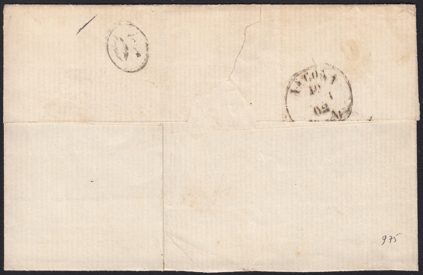 BO2515_4 - 1862- Lettera spedita da Chieti per Milano affrancata con 5 grana rosa (21e)