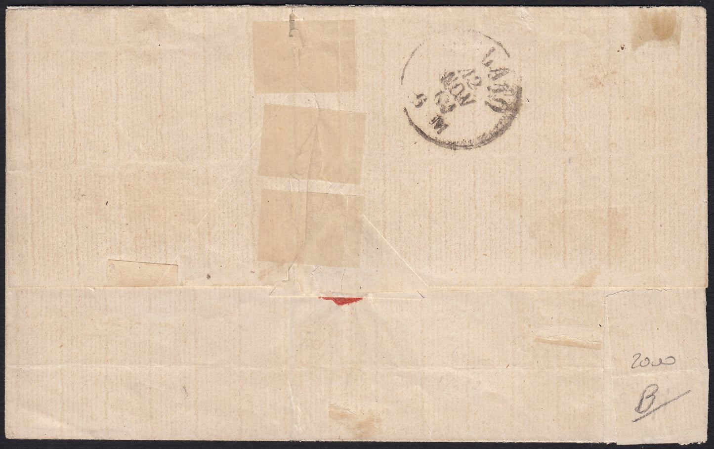 1861 - 1 black grain, copy with triple effigy, new with original rubber (19 AD). Cardillo certificate.