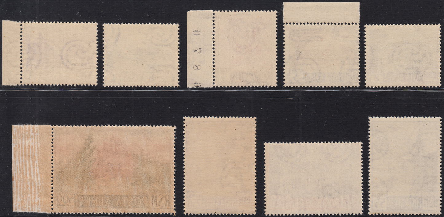 BO25_66 - Repubblica di San Marino 1950 - Posta Aerea, Vedute in formati vari, serie completa di nove esemplari nuova con gomma integra (83/91)