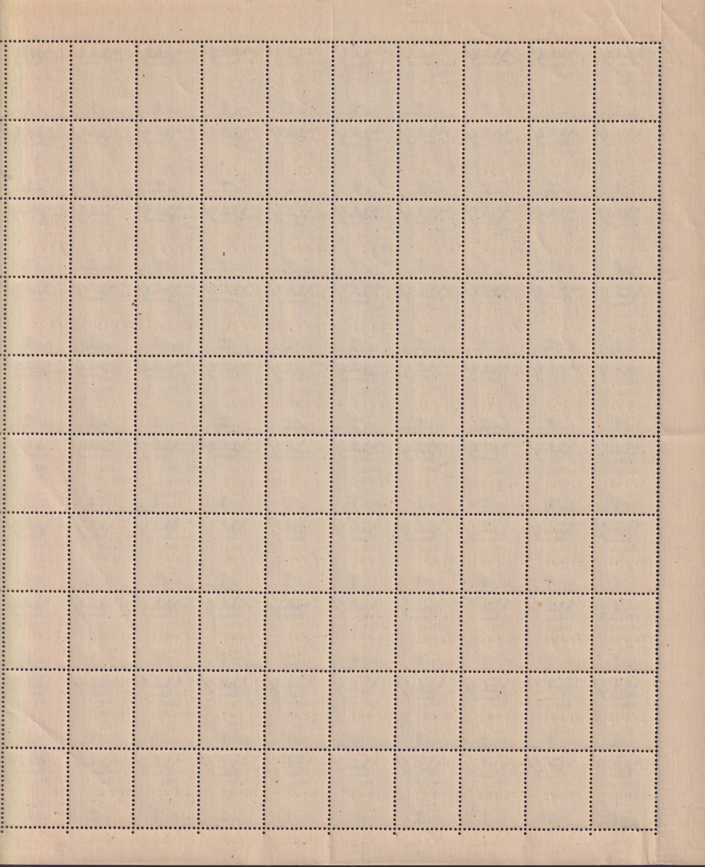 CLN96 - CLN Imperia, Imperiale L. 2.55 green gray complete sheet of 100 copies, including all possible varieties, new with intact gum (10)