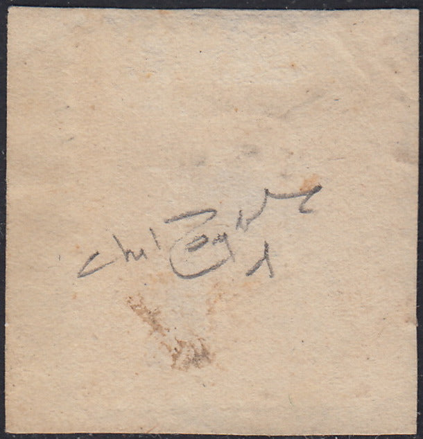 UT265 - 1862 - Emissione dentellata, c. 10 arancio ocra usato su frammento (1h).