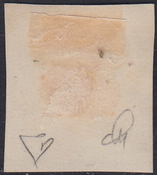 UT256 - 1863 - Emissione litografica tipo Sardegna c.15 celeste latteo grigiastro usato (11da).