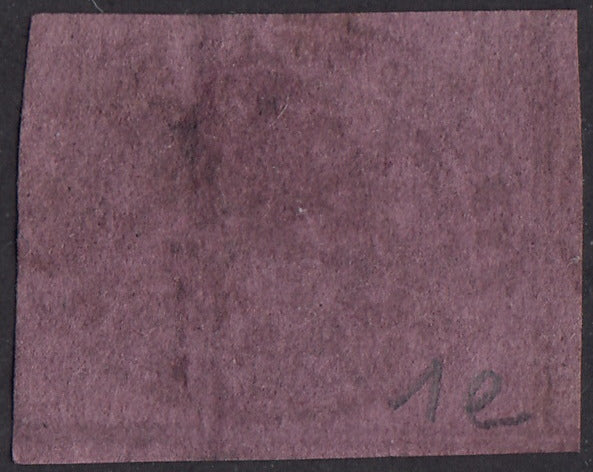 PV340 - 1852 - I emissione 1/2 baj lilla vivo carta a mano, I composizione, usato (1e).