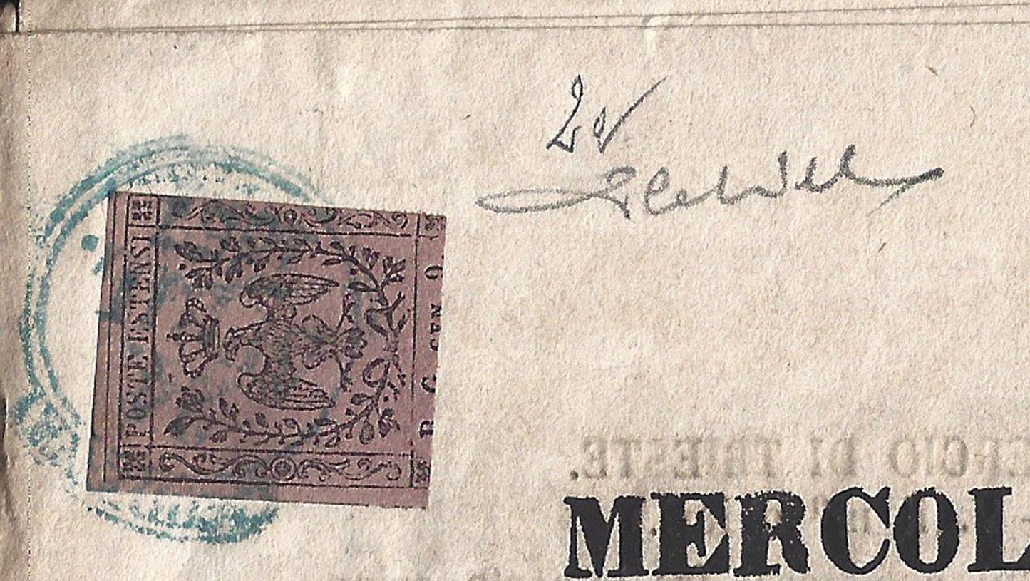 1852 - Duchy of Modena issue with dot after the figure, c. 10 new pink rubber intact (9)