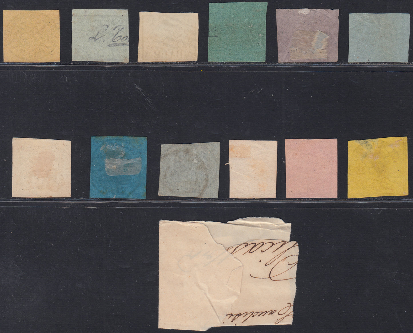 RL38 - 1852 - I emissione insieme di esemplari del periodo con interessanti individualità anche se in qualità mista. (1, 1A, 2, 3A, 3Aa, 4A, 5A, 6a, 6A, 7, 8, 9).