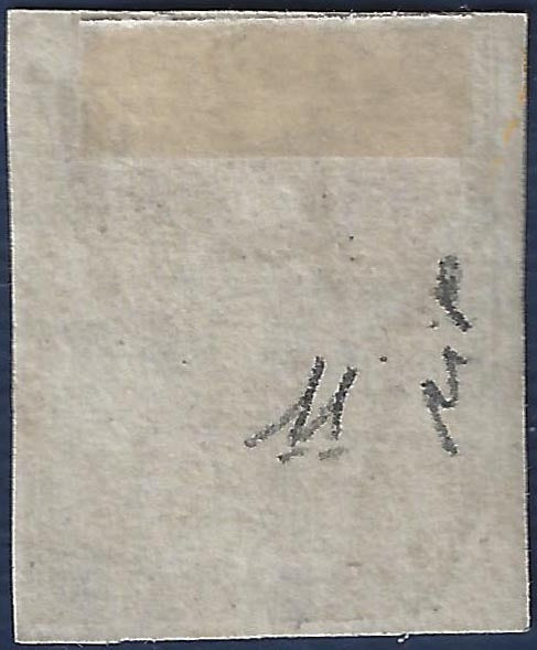 16-311 -  1857 Leone di Marzocco, 1 soldo ocra su carta bianca e filigrana linee ondulate, usato (11)