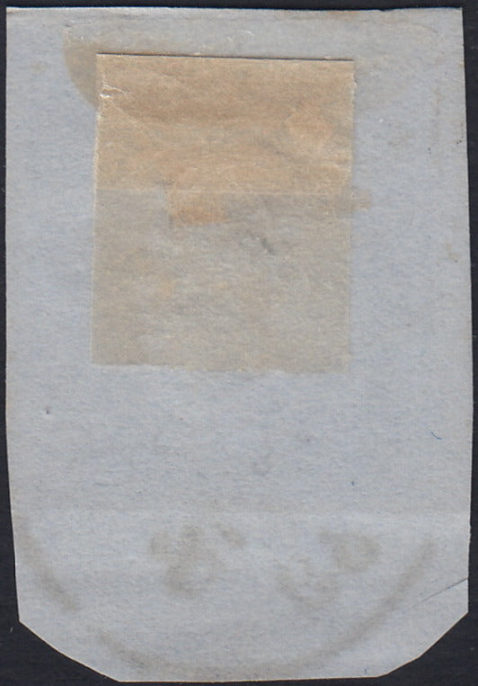 ES2585_2 - 1859 - IV emissione di Sardegna, c.20 indaco oltremare I tavola frammento PARMA 13/8/59, periodo di Governo Provvisorio di Parma (A3)