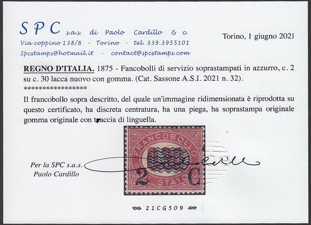 PV1976 - 1862 - Perforated issue c. 10 orange bistro used on small fragment (1g).