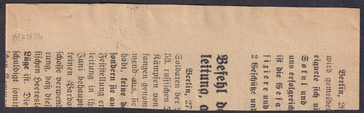 MERSP24 -1918 - Fascetta affrancata con 2 heller rosa I emissione con floreale 2c. Rosso bruno (1, 69).