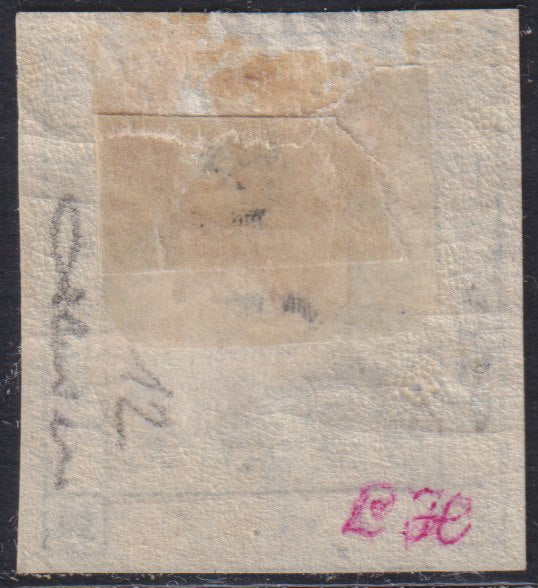 F19_29 - 1859 - Scudo di Savoia sormontato da Corona Reale, c. 5 verde nuovo con gomma originale, (12).