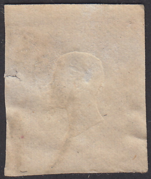 1861 - 1 black grain, copy with triple effigy, new with original rubber (19 AD). Cardillo certificate.