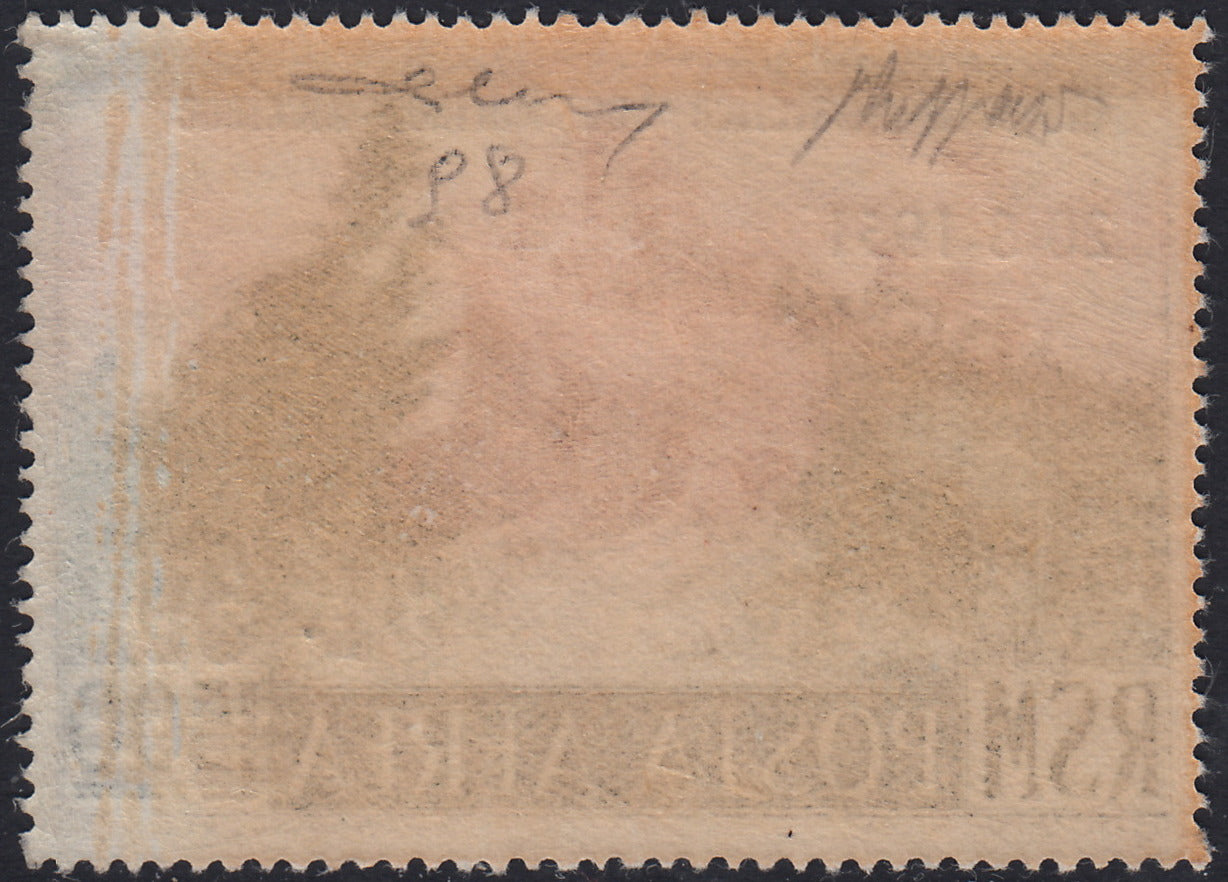 F31_95 - 1951 - 3a giornata Filatelica S.Marino-Riccione sovrastampato 300 l. su 500 l. nuovo gomma integra (98)