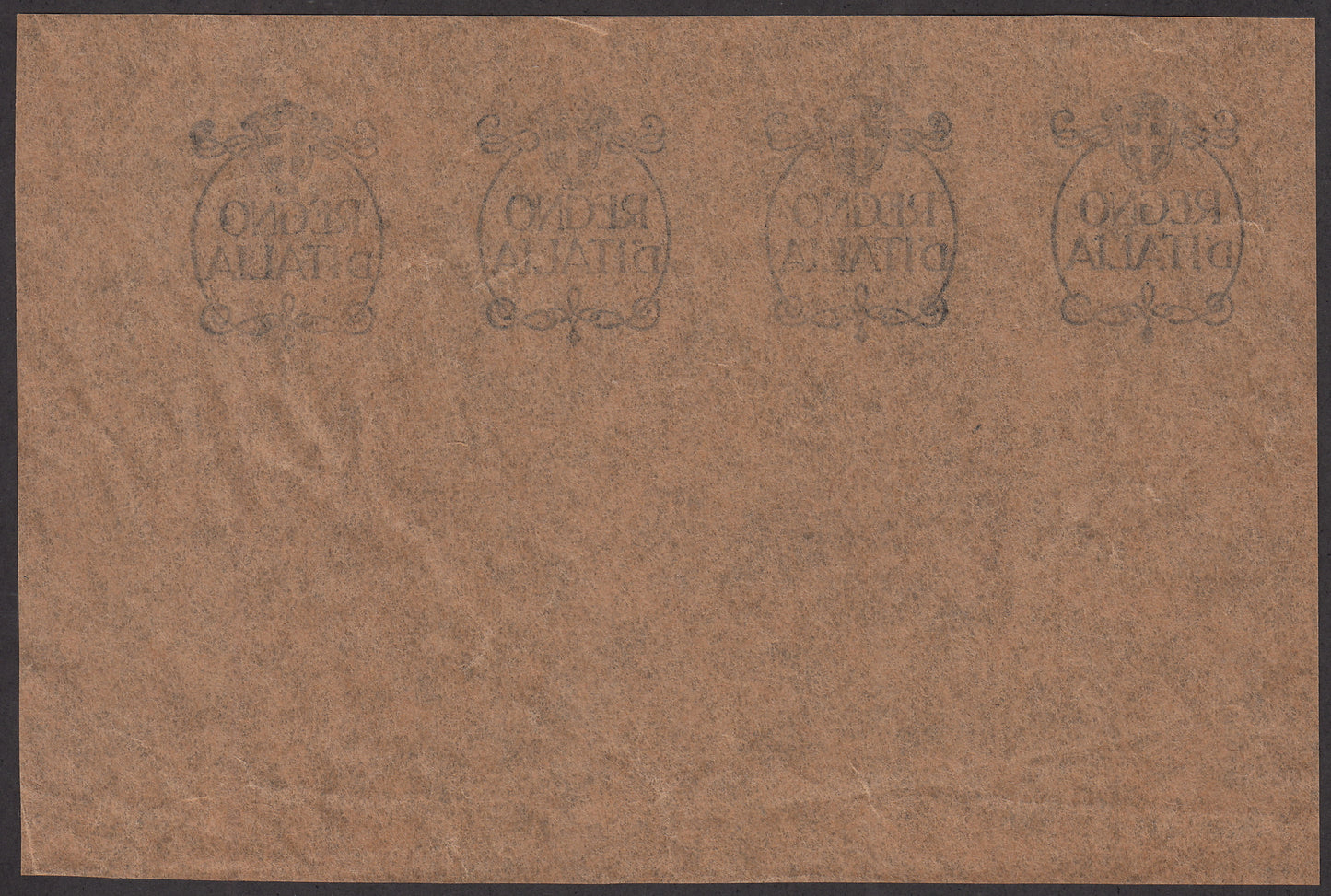 F6_208 - 1924 - Kingdom of Italy with friezes and coat of arms, overprint proof block of four copies