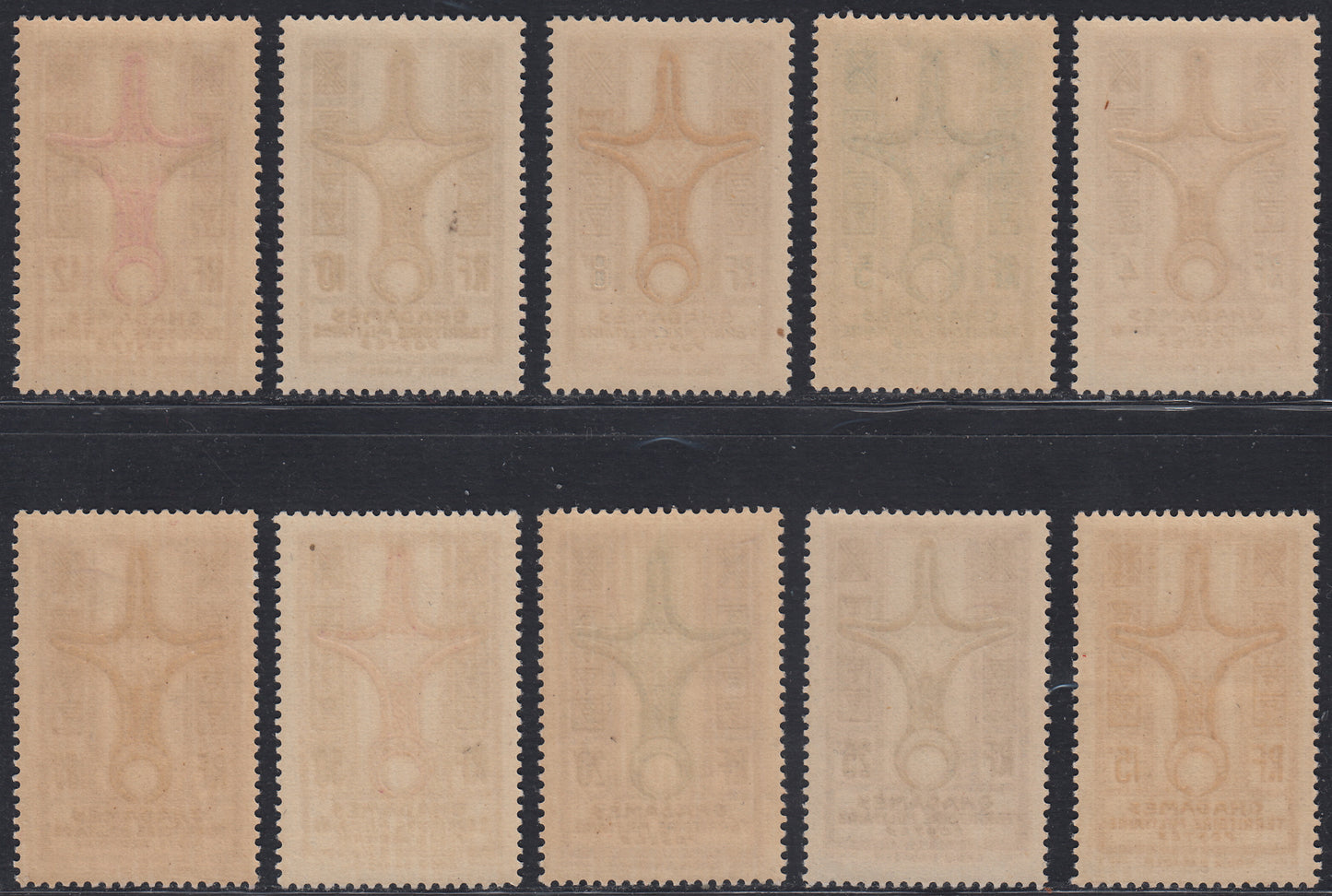 Fez26 - 1949 - French occupation of Fezzan and Ghadames, series issued for Ghadamesh, ordinary mail + undamaged new airmail (41/48 + A5/6).