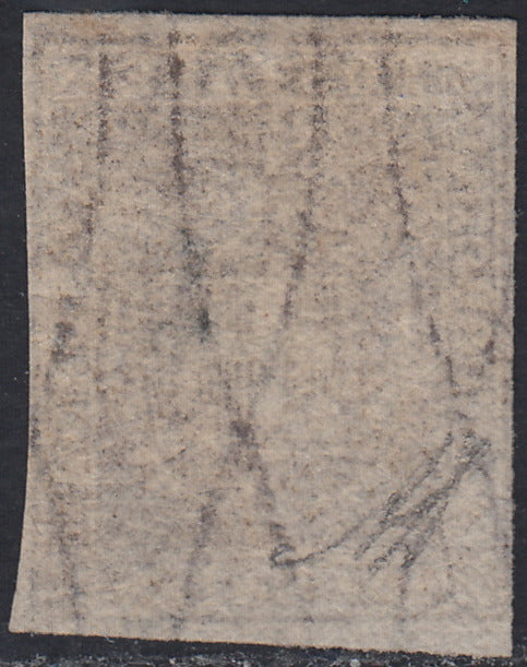 PPP449 - 1851 Leone di Marzocco, 2 light blue crazie on gray paper and crown watermark, used (5d)
