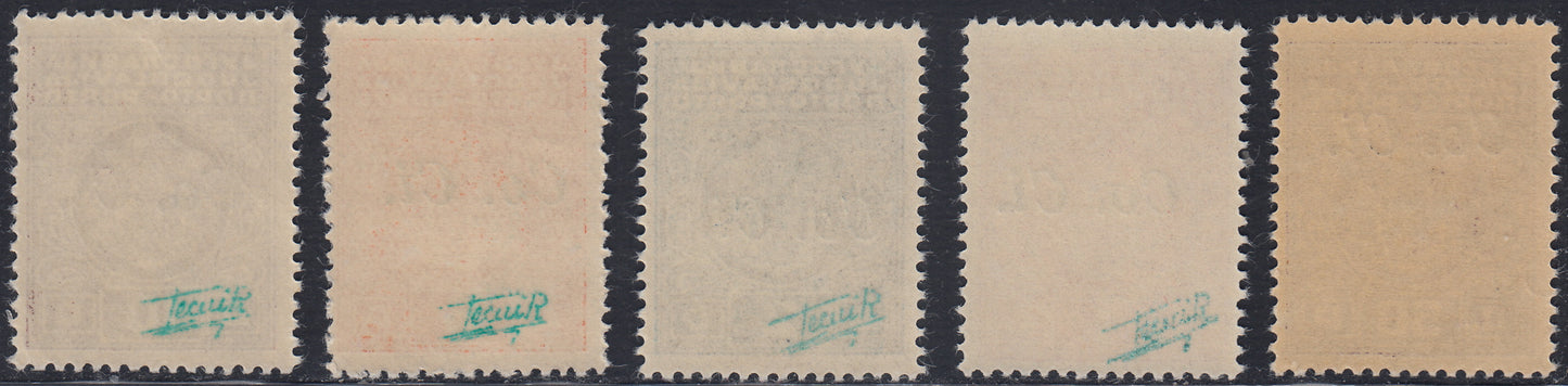 Lub68 - 1941 - Italian occupation of Ljubljana, Tax postmarks, first complete set of 5 values, new intact (1/5)