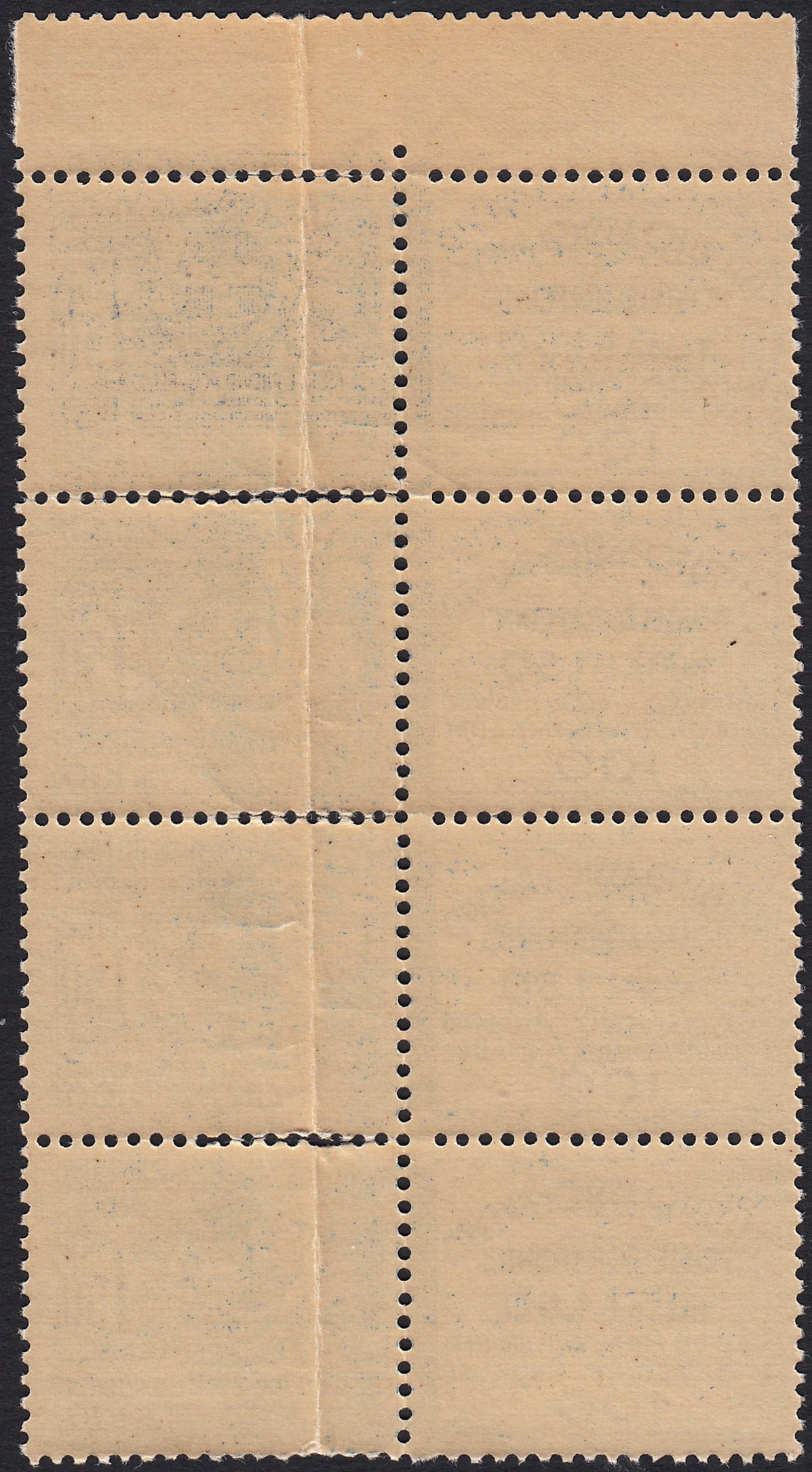 1930 – Virgilio, Ten cuttings of an advertising poster on thick cardboard with a perforated impression printed in black in the outline and diagonally the wording SAGGIO in block capitals.