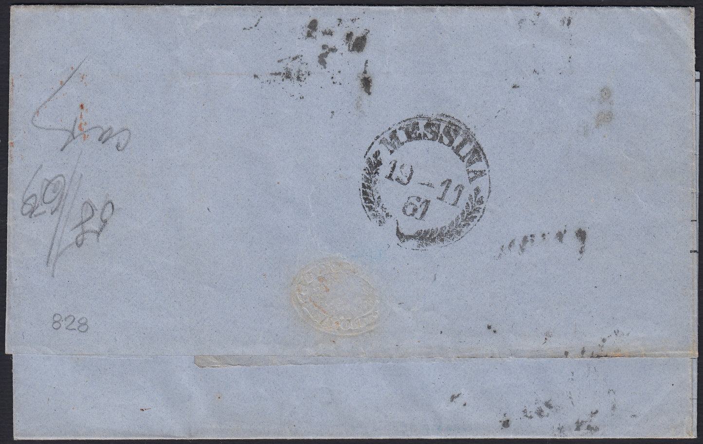 1861 - 1 black grain, copy with triple effigy, new with original rubber (19 AD). Cardillo certificate.