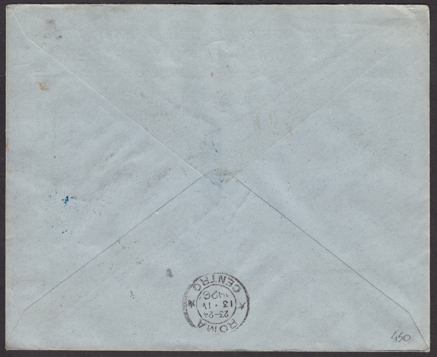 1926 - First flight Genoa Rome 13/4/1926 with postage made up of Anno Santo c. 60 + 30 carmine and brown + P.Aerea c. 60 gray (172 +PA3)