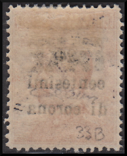 PPP630 - 1918 - Trentino Alto Adige, ufficio di Bolzano 3, segnatasse provvisori soprastampati 20 cent. di corona su c. 20 arancio e soprastampa orizzontale TAXE senza cifra nuovo (BZ3/33B)