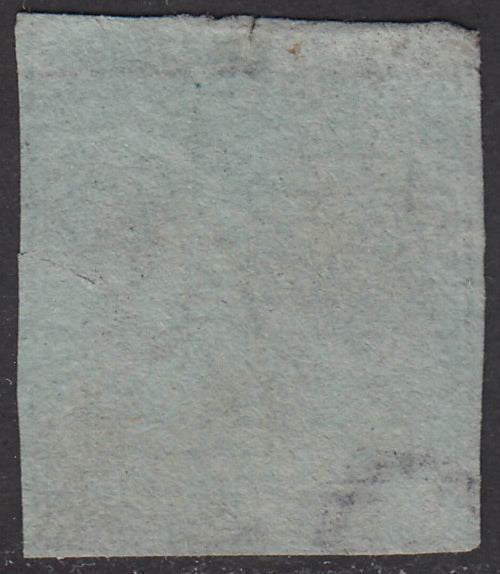 PV1700 - 1851 - Leone di Marzocco, 9 crazie bruno violaceo su carta azzurra e filigrana corona usato (8b)