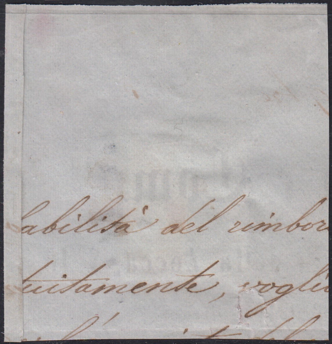 PPP449 - 1851 Leone di Marzocco, 2 light blue crazie on gray paper and crown watermark, used (5d)