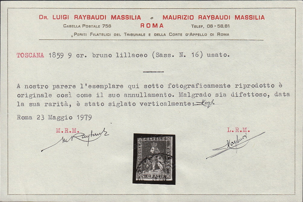 PPP449 - 1851 Leone di Marzocco, 2 light blue crazie on gray paper and crown watermark, used (5d)