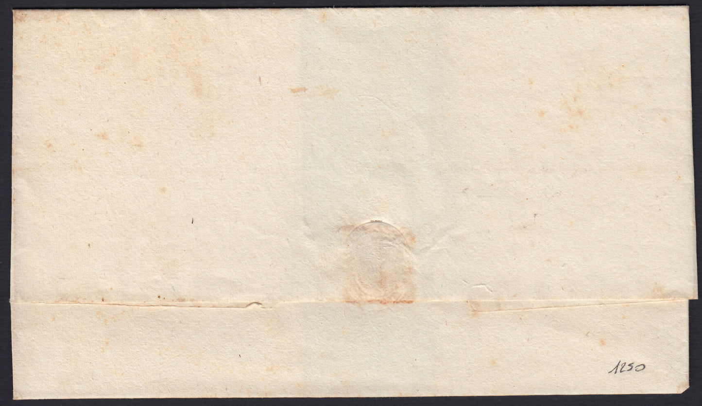 BA23-152 1856 - Letter sent from Forlì to Pesaro 13/8/56 franked with 4 light brown baj (5).