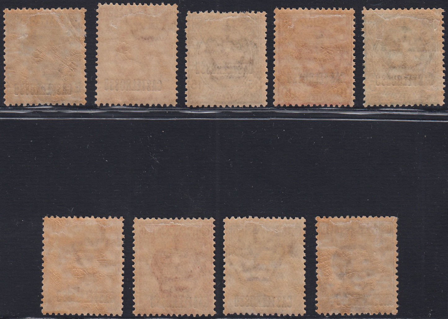 T161 - 1922 - Francobolli ordinari d'Italia soprastampati CASTELROSSO, serie completa di 9 valori nuova con gomma (1/9)