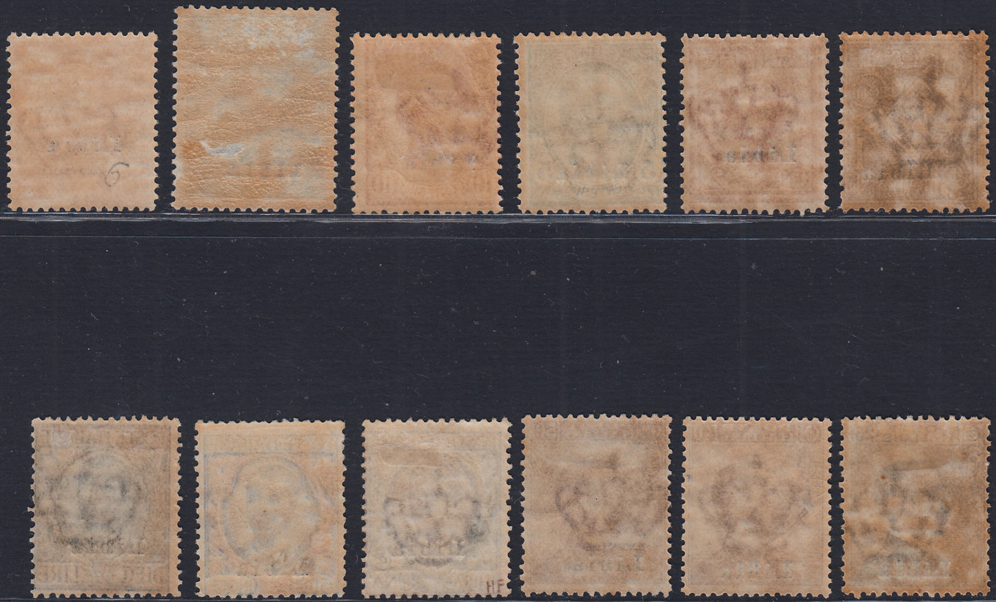 T172 - 1912/15 - Francobolli ordinari di Regno soprastampati "Libia", serie completa di 12 valori nuova con gomma (1/12)