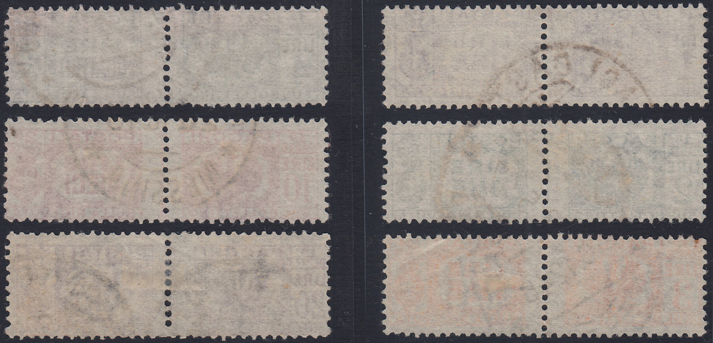 UT411 - 1946 - Luogotenenza, Pacchi postali senza fasci al centro, serie completa con annulli originali (60/65)