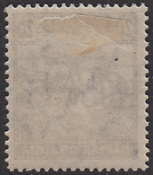 V156 - 1918 - Francobollo d'Ungheria della serie Mietitori, 20 filler bruno con dopppia soprastampa a macchina FIUME, nuovo con gomma (10h)