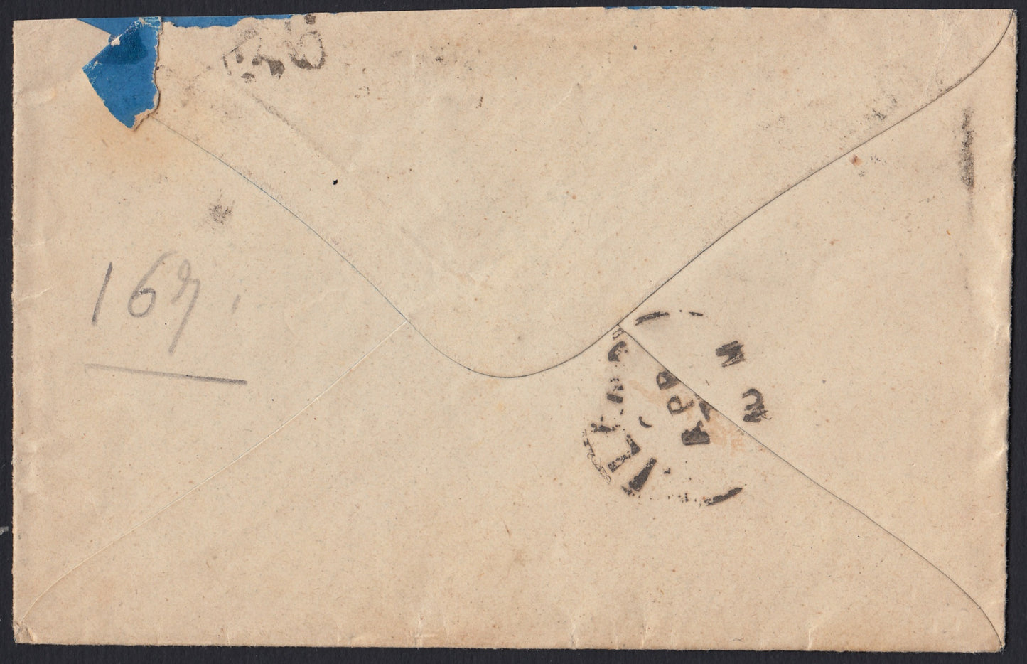 VEII179 - 1877 - De La Rue tiratura di Torino nuovo formato c. 20 azzurro due esemplari su lettera da Como per Milano 6/4/77 (T26)