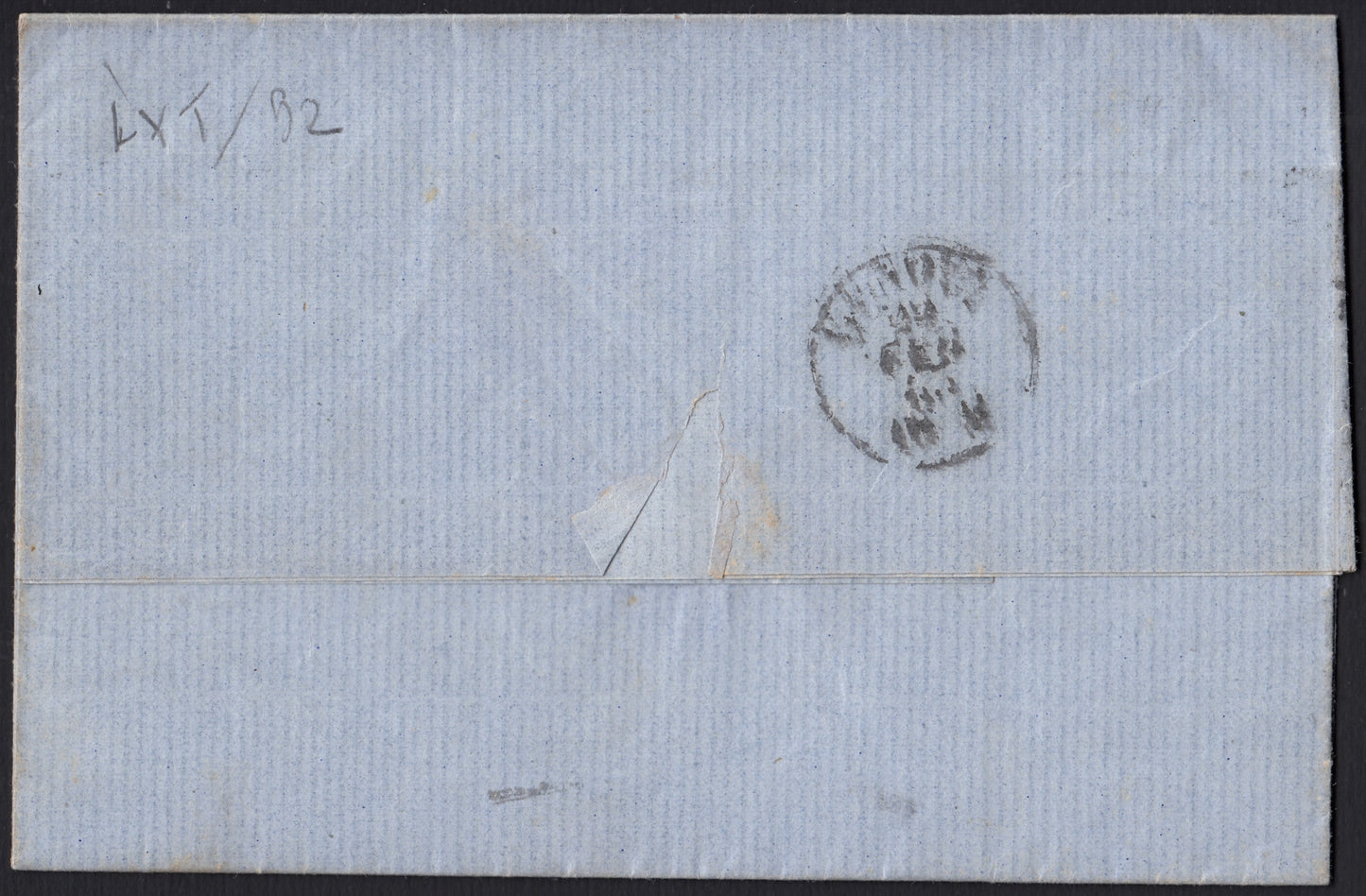 VEII_317 - 1863 - Lettera da Firenze per Genova 21/2/63 affrancata con c. 15 azzurro litografico provvisorio del I tipo (12)