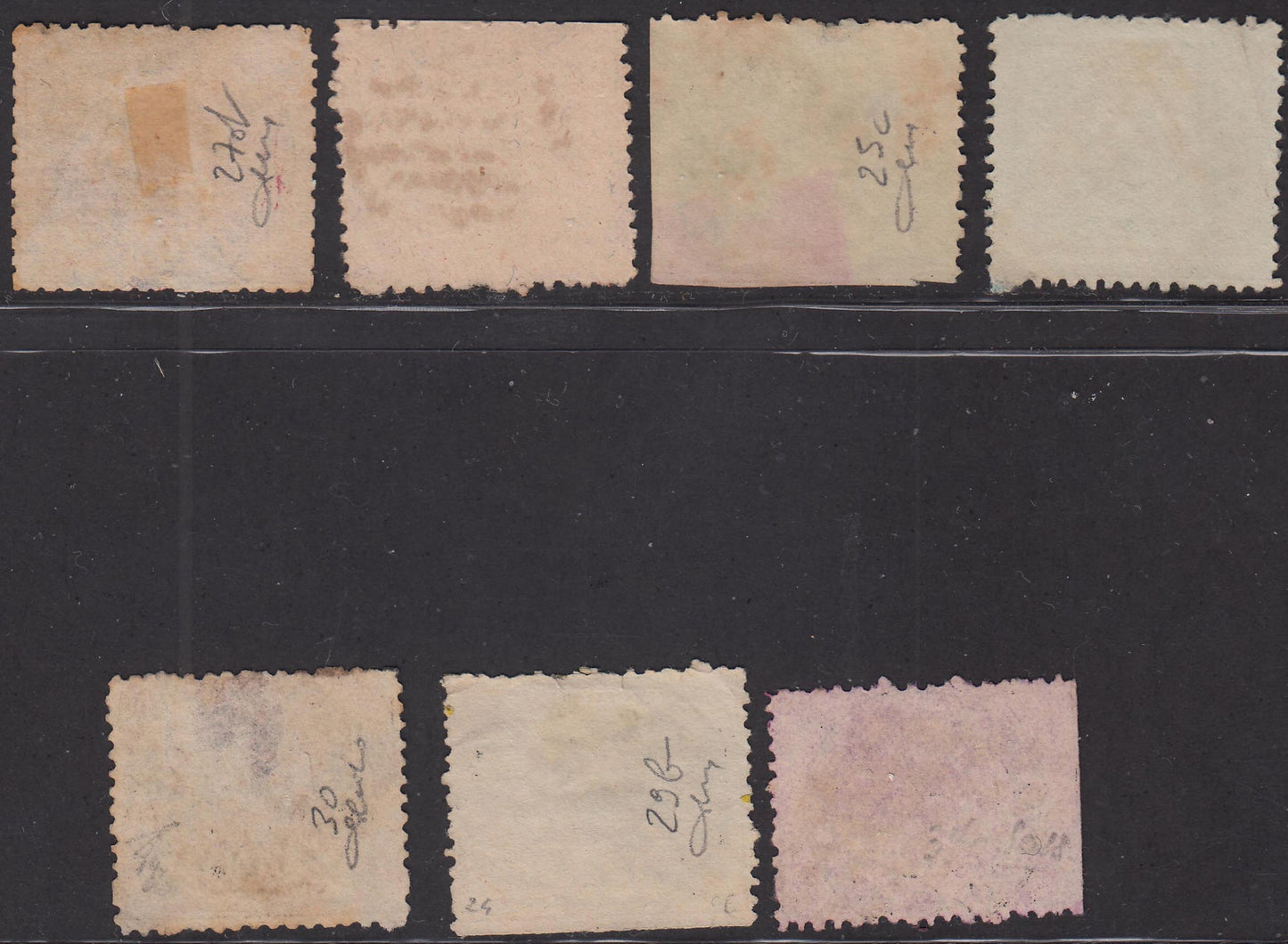 III issue, series of seven values in standard colors excluding stamps from c. 3, used and in mixed quality.