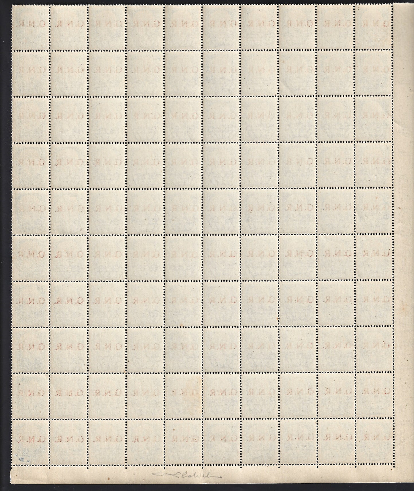 1944 - GNR Verona L. 1,25 azzurro foglio completo di 100 esemplari nuovo con piena gomma integra. (480).