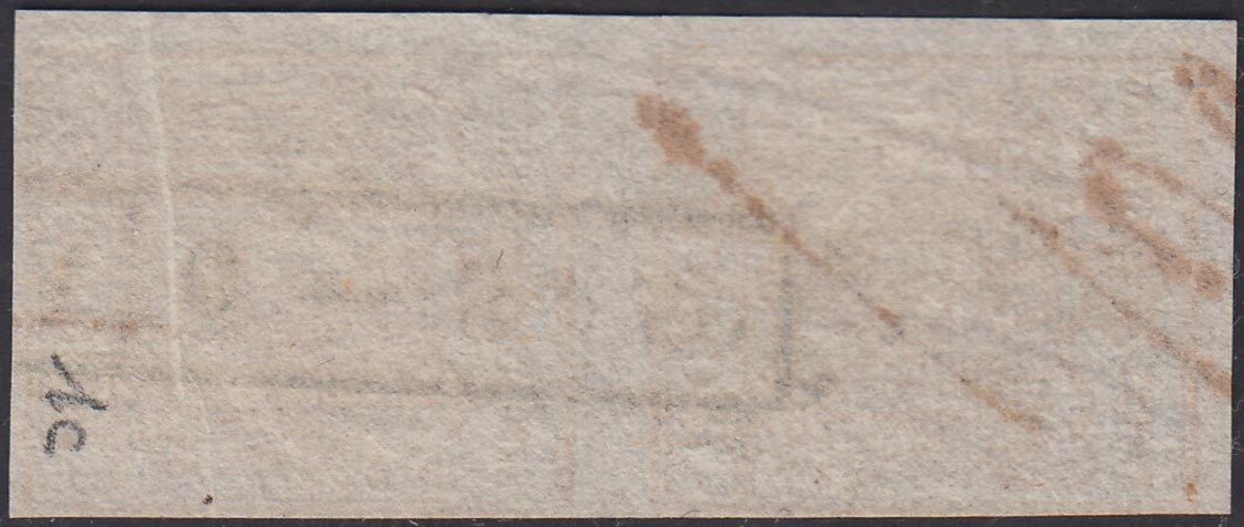 1850 - Lombardo Veneto, 1st issue c. 5 lemon yellow 1st edition used vertical pair (1c)