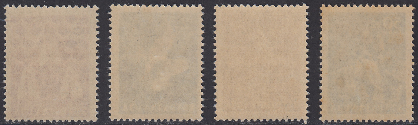 1951 - Francobolli animali domestici in colori cambiati, serie di 4 valori nuova gomma integra (35, 35A, 35b, 36)