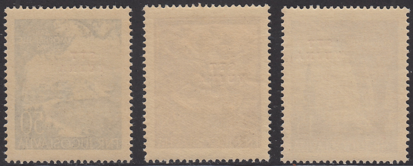 1952 - Giornata della Marina, serie completa di tre valori nuovi integri (