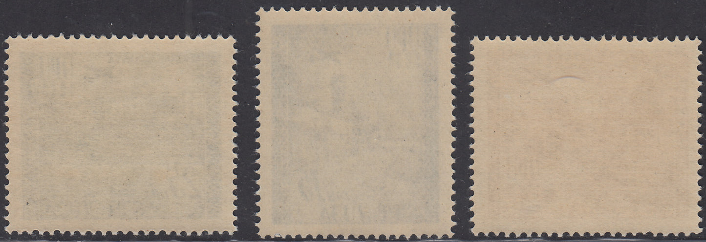 1954 - Posta Aerea, 75° anniversario dell'UPU, serie completa di 3 valori nuova integra (17/19)