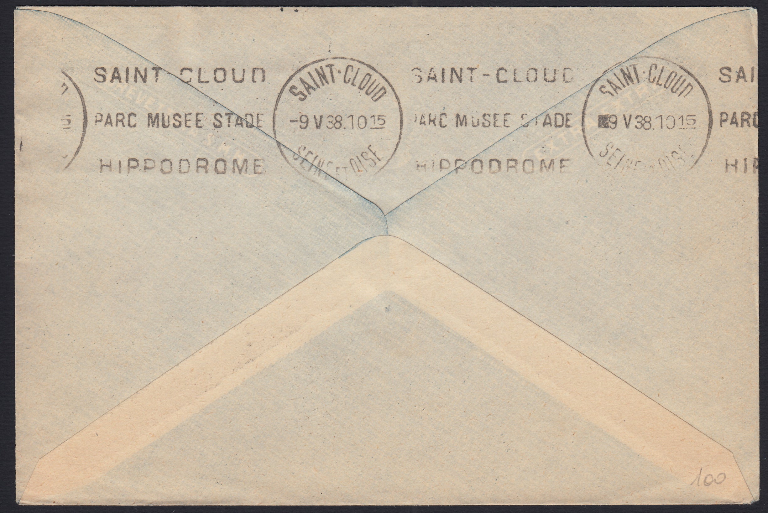 PA422 - 1938 - Stampe Roma - Saint Cloud 7/5/38  con Augusto c. 10 + Marconi c. 20