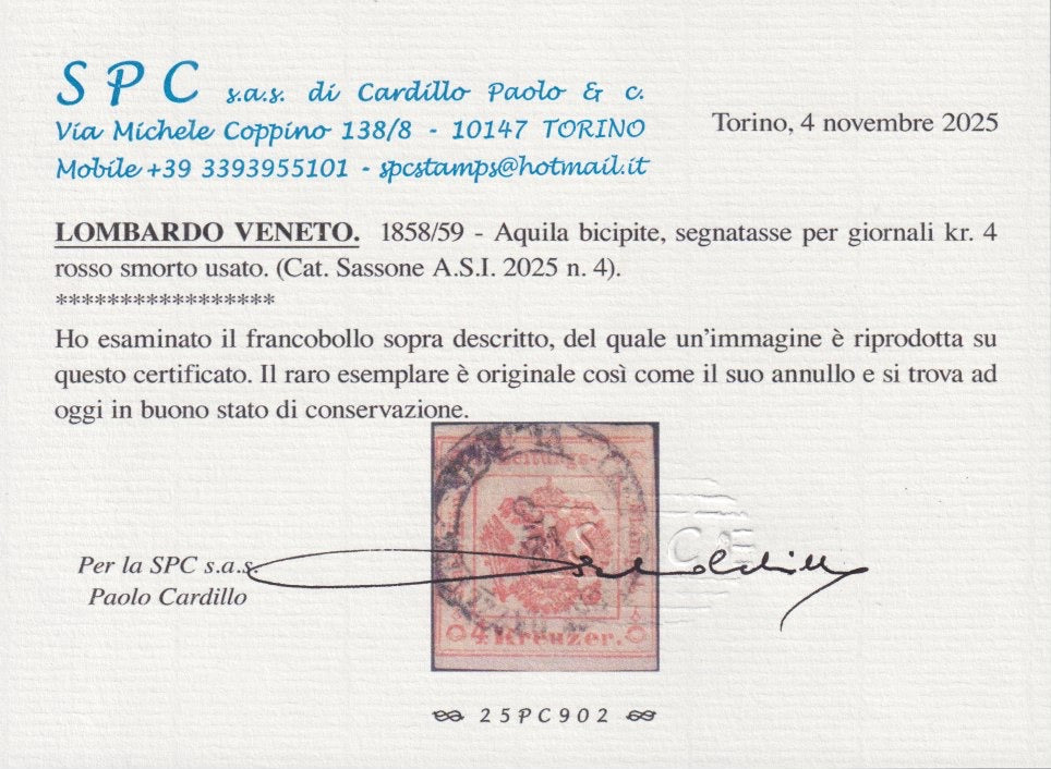 1859 - 1 brown olive grain II table paper of Naples new with original gum (4b) 