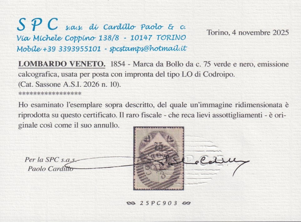 1859 - 1 brown olive grain II table paper of Naples new with original gum (4b) 