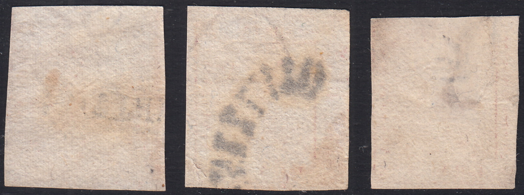 PV60_526 - 1858 - Stemma delle due Sicilie, 5 grana II tavola, i tre colori noti: carminio rosa, carminio vivo, carminio scuro, usati (9, 9a, 9b)